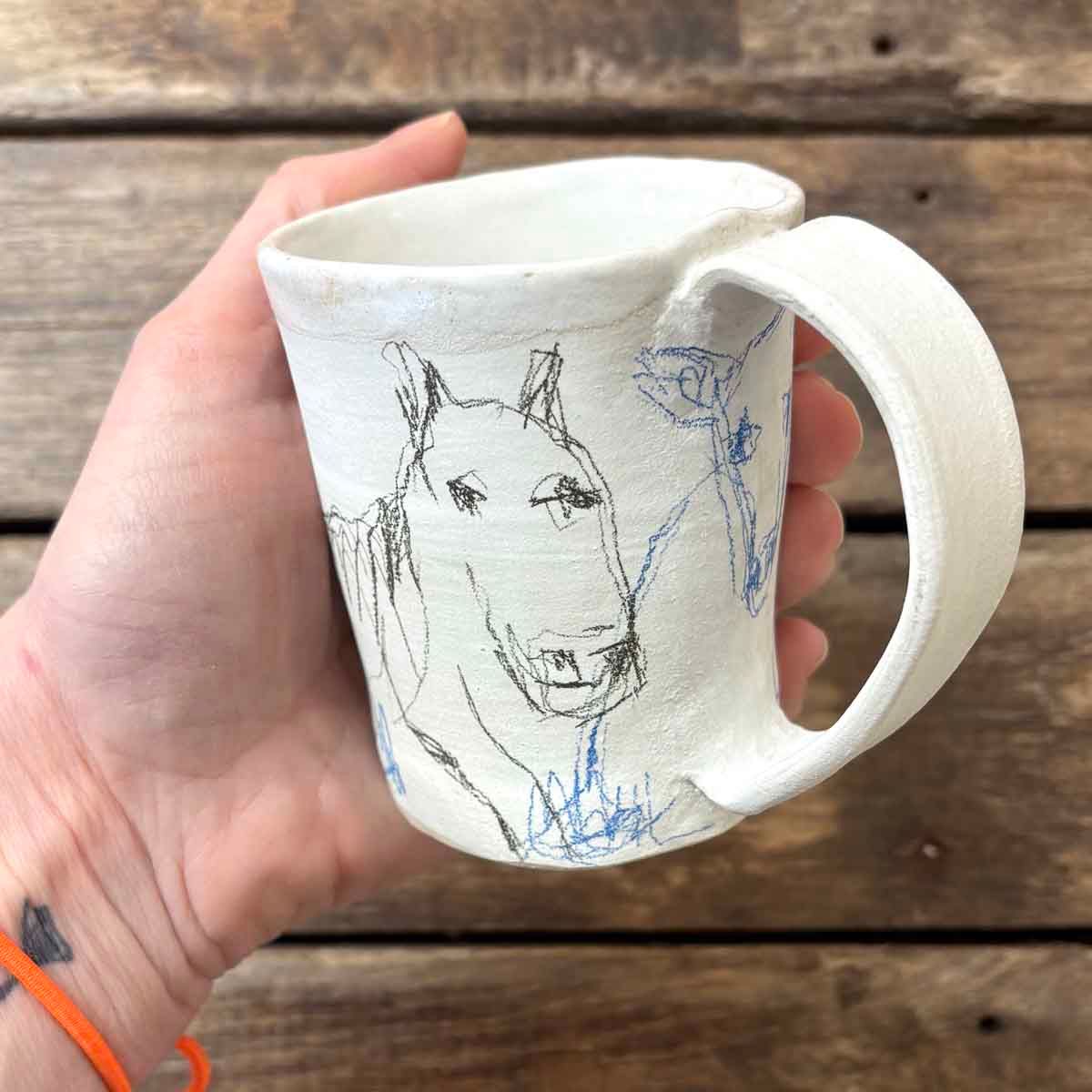 Farmlife, kopp med hank keramikk 9 cm