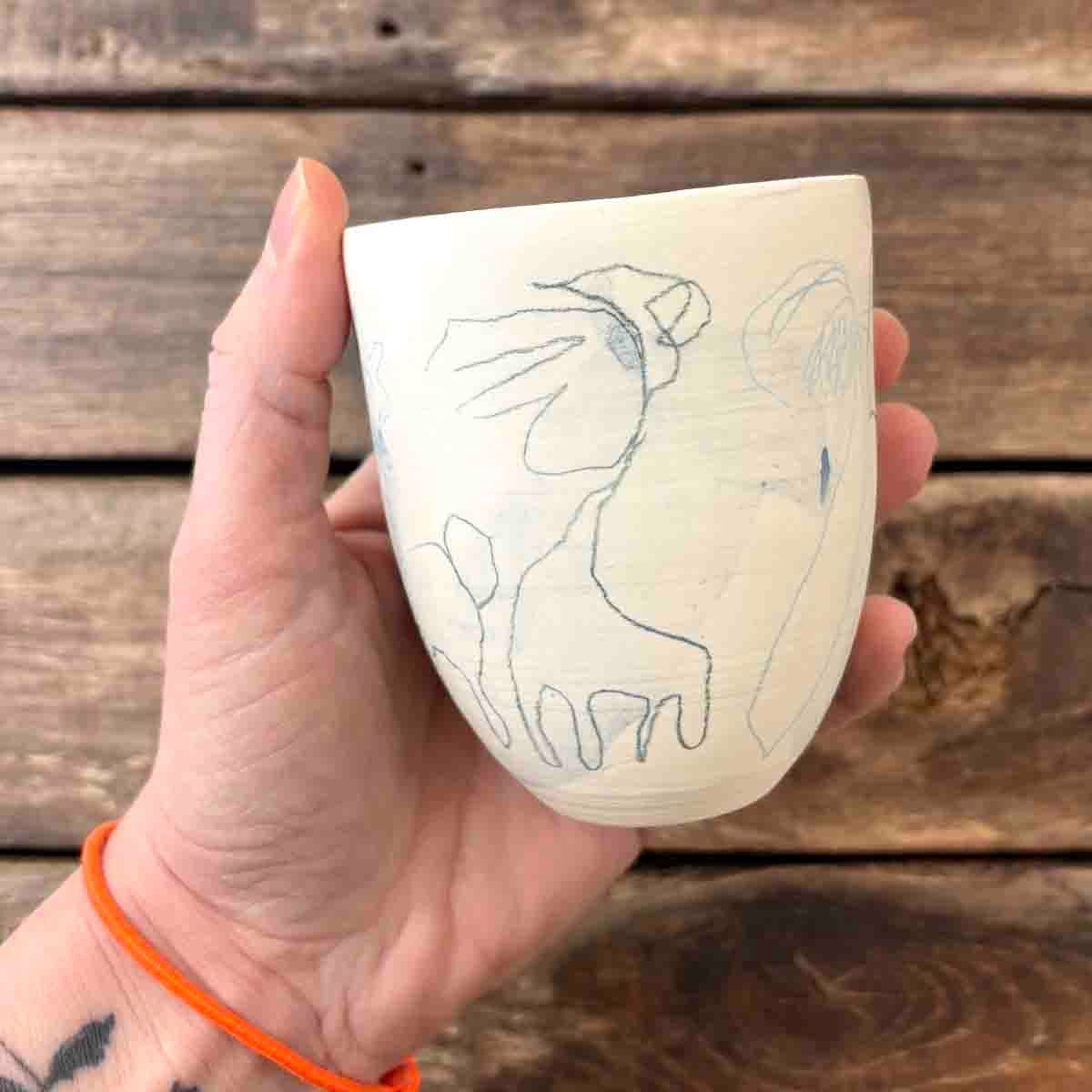 Malerisk krus, porselen 10 cm (P02)