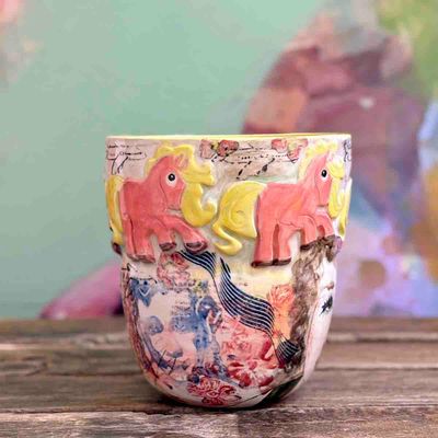 Pink pony club 2, vase keramikk 16x16 cm