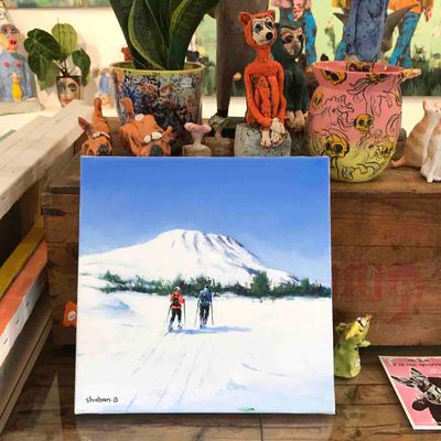Gaustatoppen, 30x30 maleri
