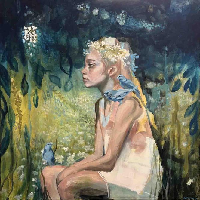 Hovedbilde Skogens ro, 80x80 maleri