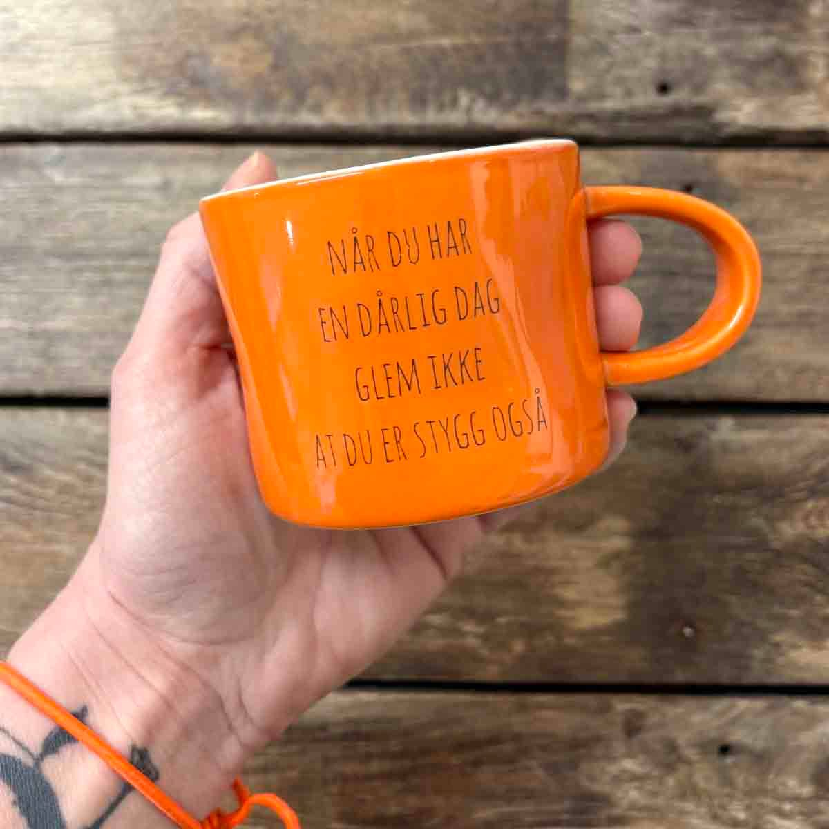 Dårlig dag, kopp porselen 7 cm (or)