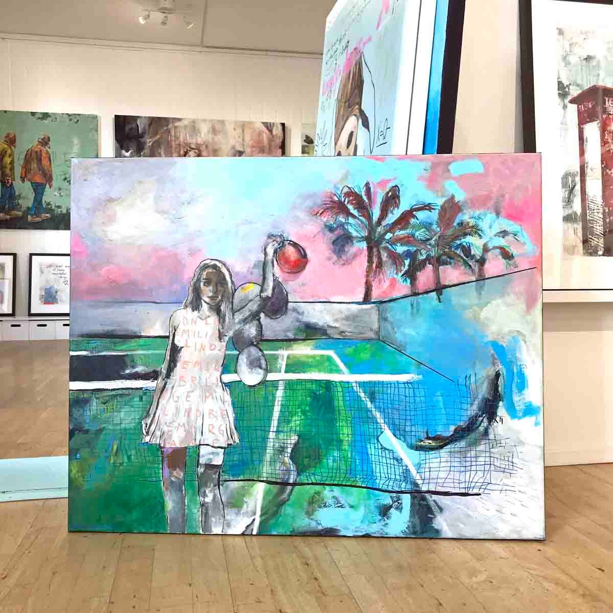 Sunrise play, 100x80 cm maleri