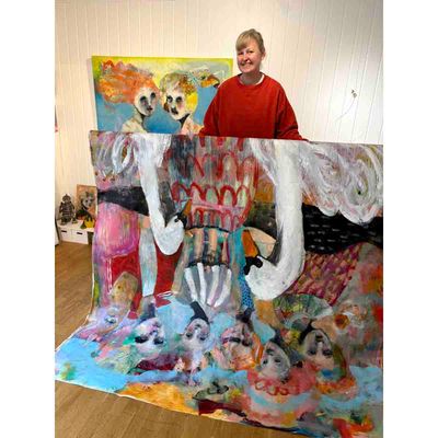 Sentrum, 210-200 cm maleri (ikke oppspent)
