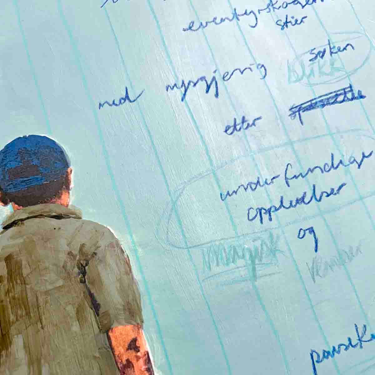 Pauseknapper, mixed media 30x40 cm