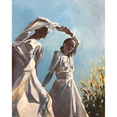Festen, 100x80 maleri