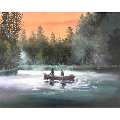Warm sunset, 40x50 maleri
