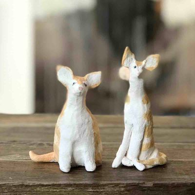 Katt stripete, skulptur 10 cm