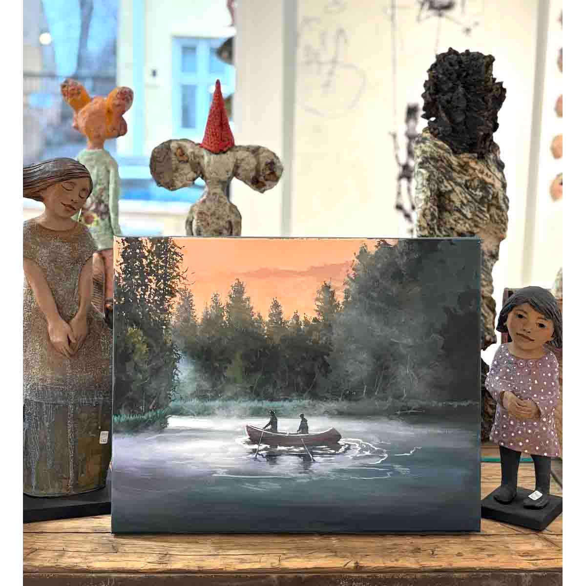 Warm sunset, 40x50 maleri