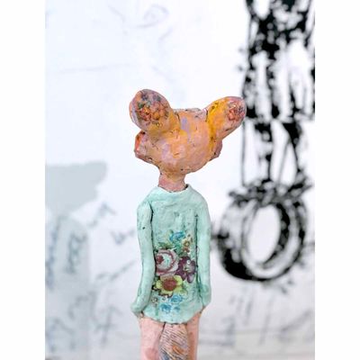 Racoon girl, skulptur 62 cm