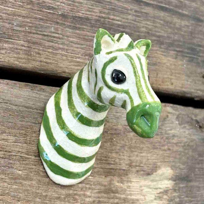 Hovedbilde Zebra mini, skulptur vegg ca 5 cm (skog XS)