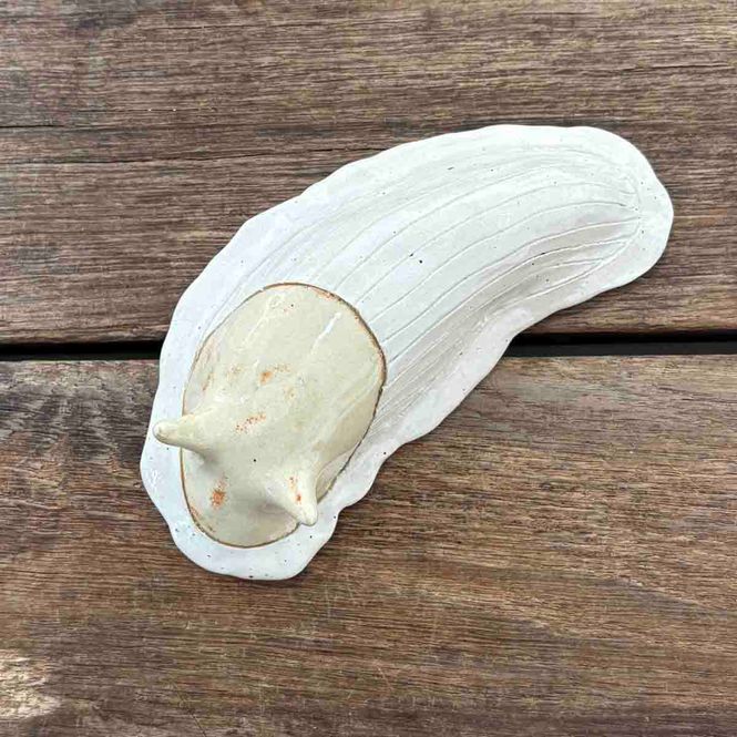 Hovedbilde Snegle, ca 14x6 cm skulptur (hvit)