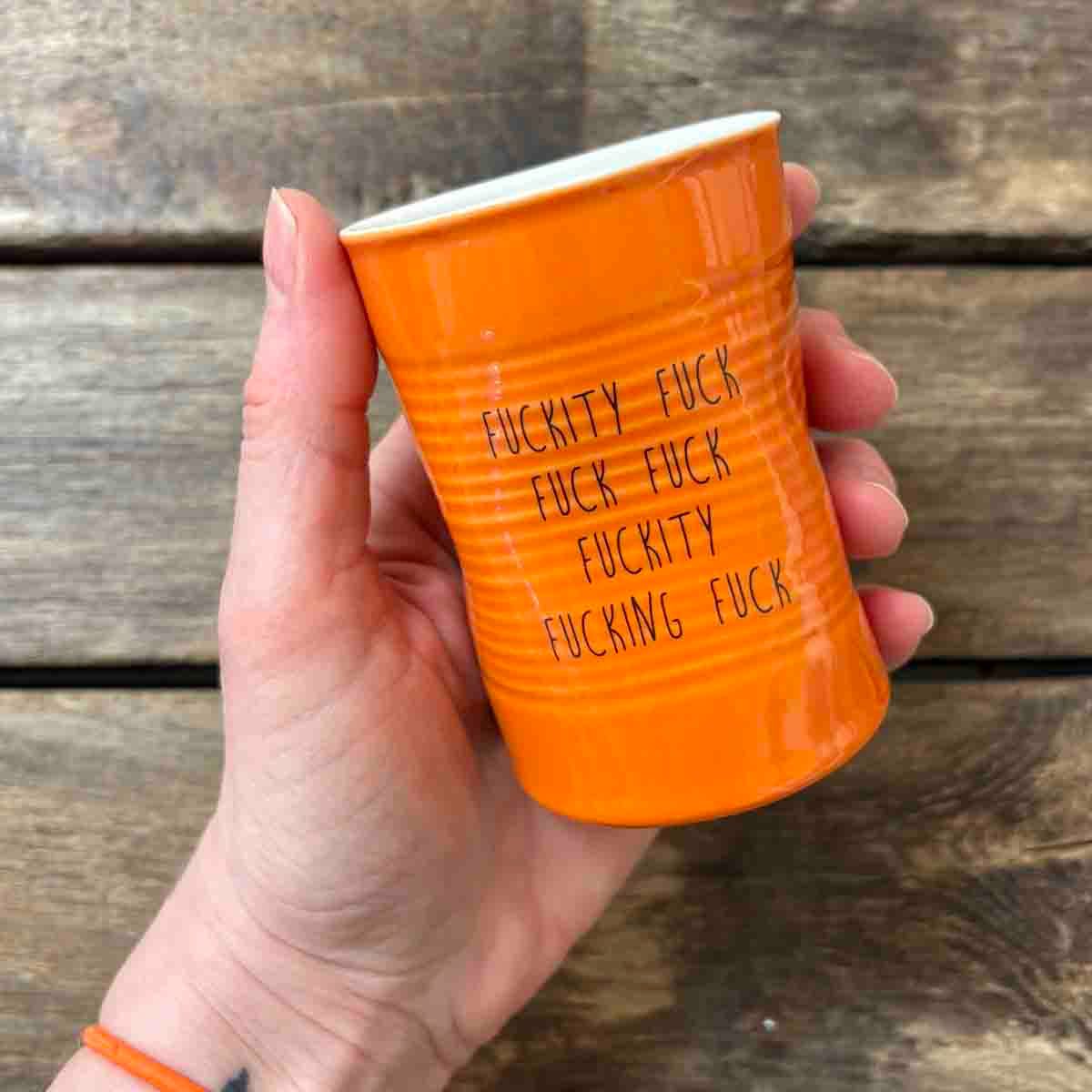 Fuckity fuck, krus porselen 10 cm (or)