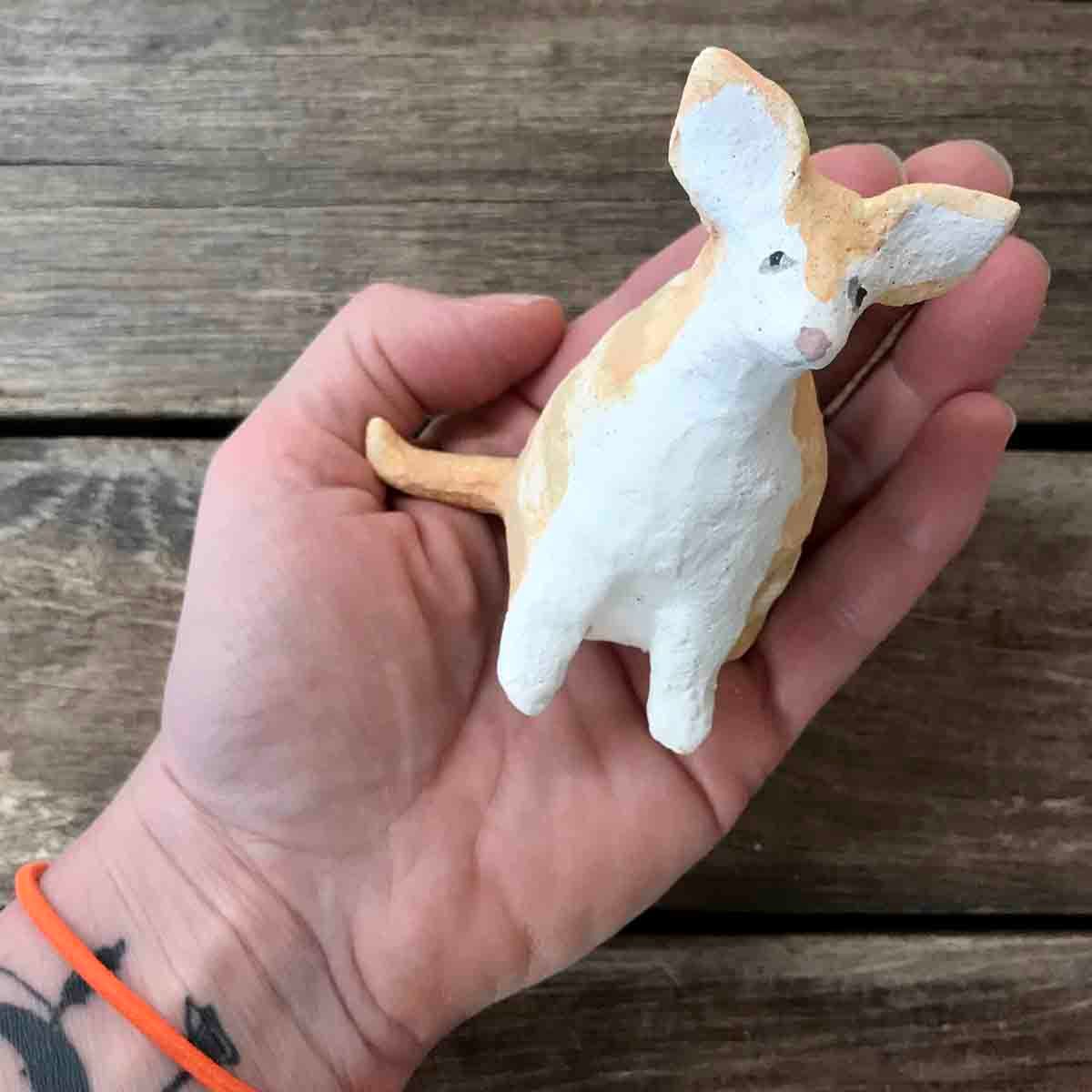 Katt stripete, skulptur 10 cm