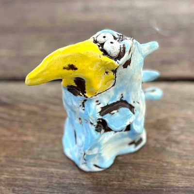 Lyseblå pipp, 6 cm skulptur