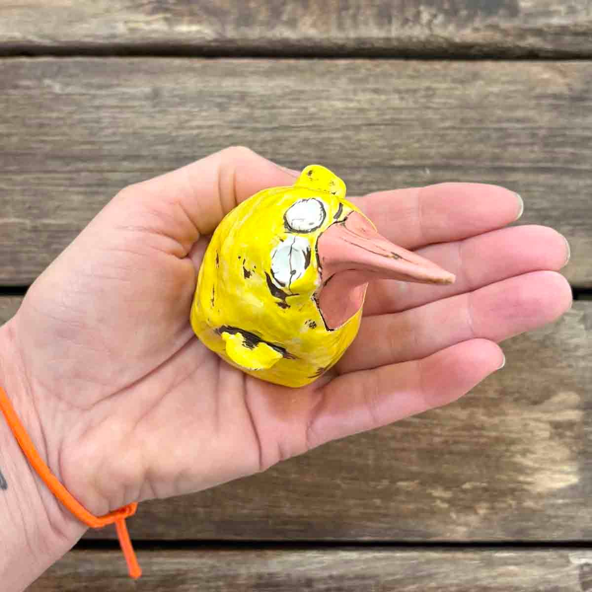 Gul pipp, 10 cm skulptur