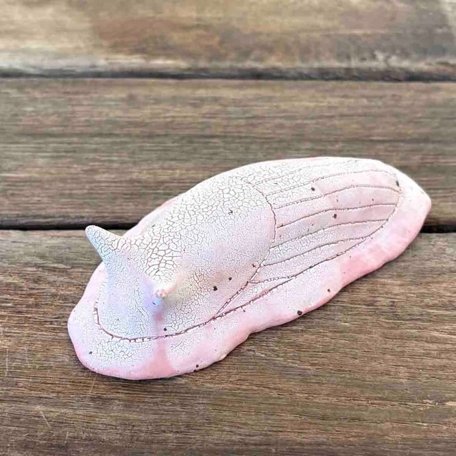 Hovedbilde Snegle, ca 13x6 cm skulptur (rosa krakilert)