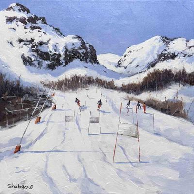 Hemsedal, 30x30 maleri