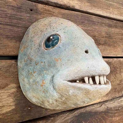 Fisk, skulptur vegg (F-2004)