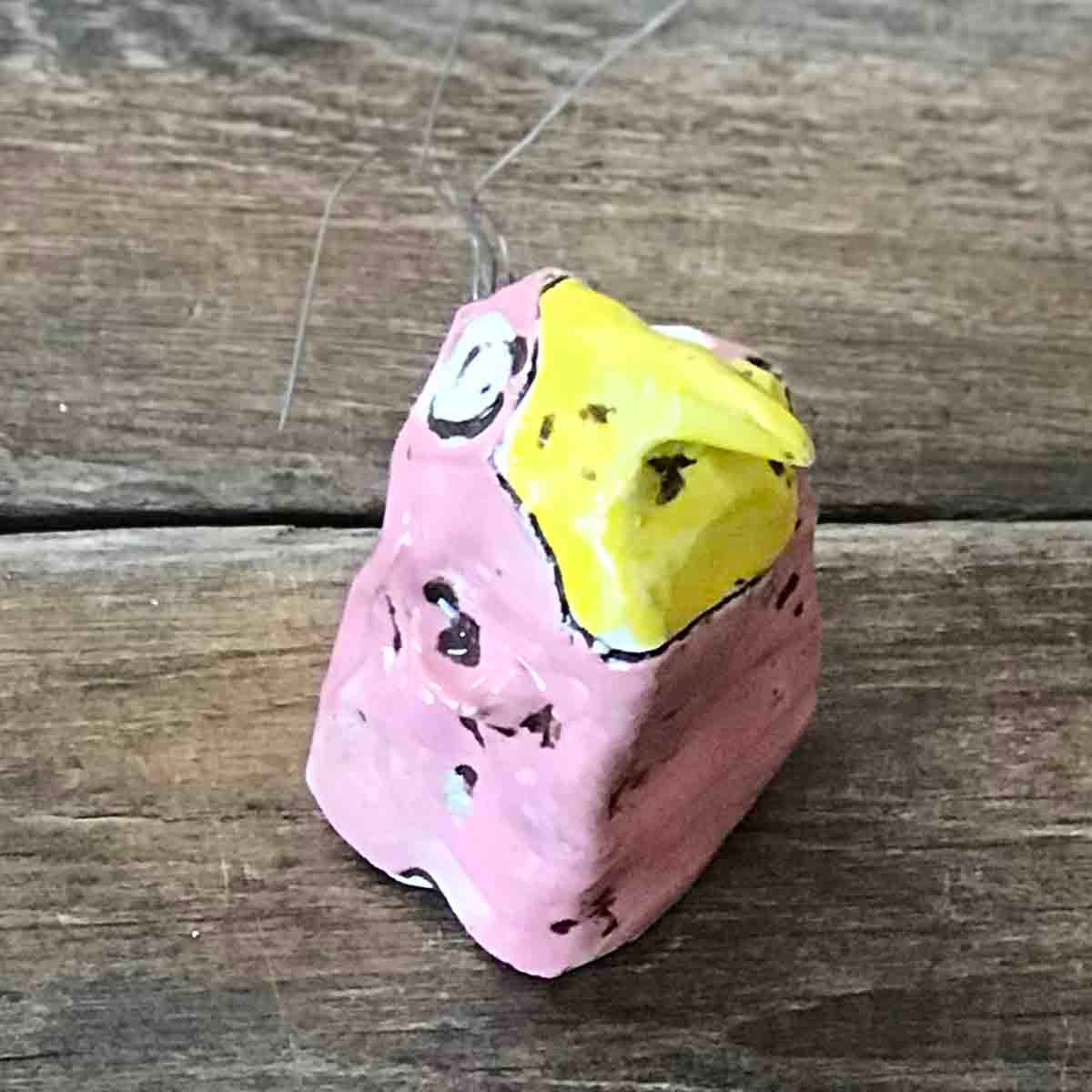 Rosa pipp, 8 cm skulptur