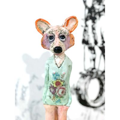 Racoon girl, skulptur 62 cm