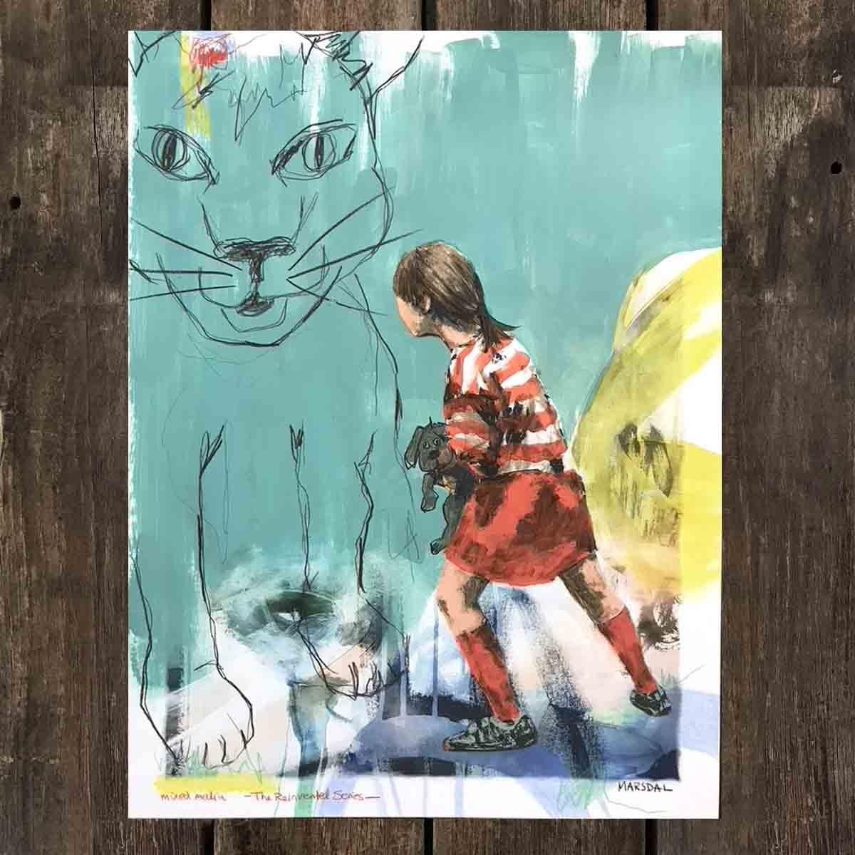 Friend shaped, mixed media 30x40 cm