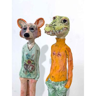 Racoon girl, skulptur 62 cm