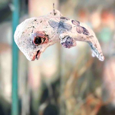 Hval, hengende tak-skulptur 17 cm (H-017)