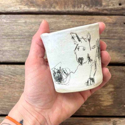 Dog chatter, krus keramikk 7.5 cm