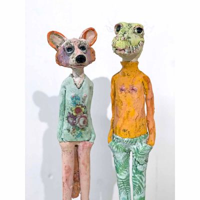 Racoon girl, skulptur 62 cm