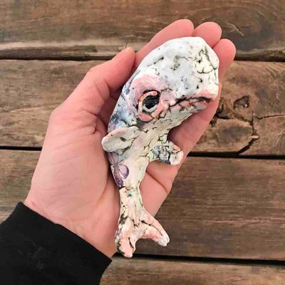 Hval, hengende tak-skulptur 12 cm (H-012)