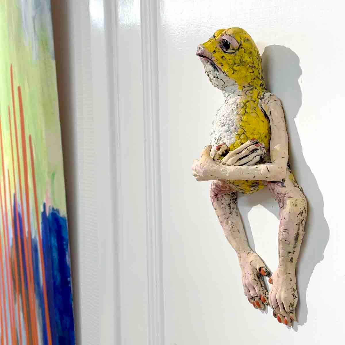 Hope frog, skulptur vegg 29 cm