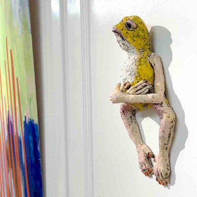 Hope frog, skulptur vegg 29 cm