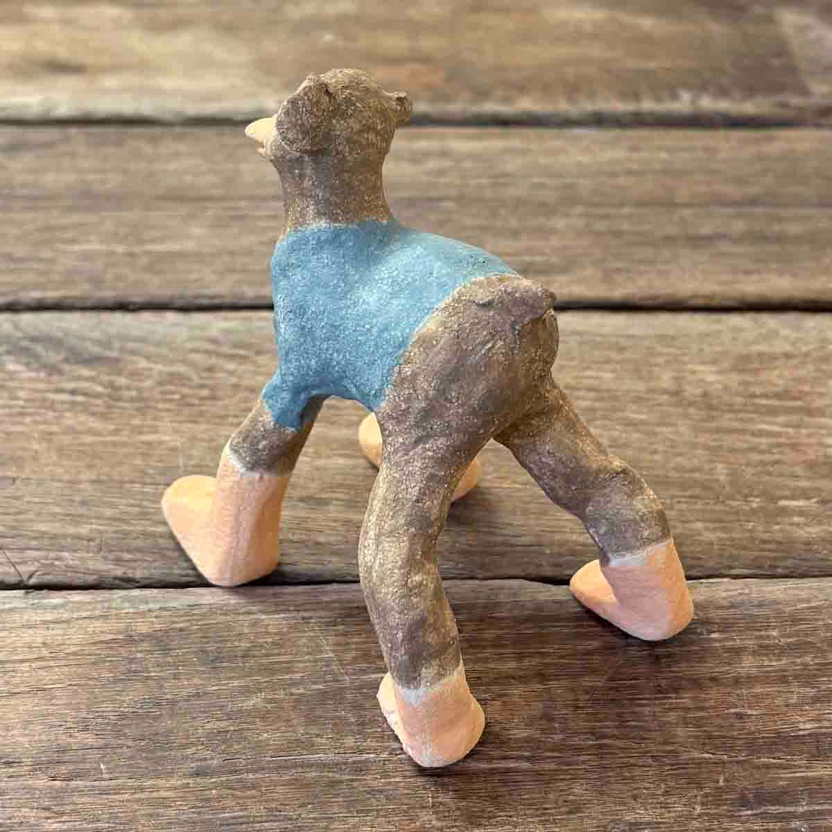 Duckdog langbein, skulptur ca 10x10 cm (blå)