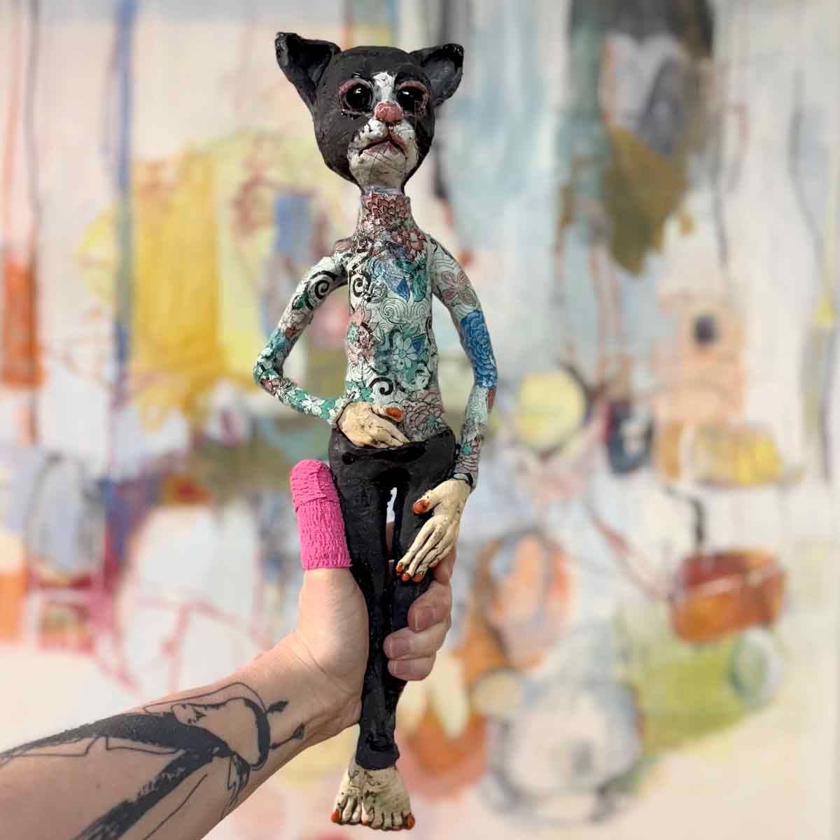 Young Tomcat, skulptur vegg 44 cm