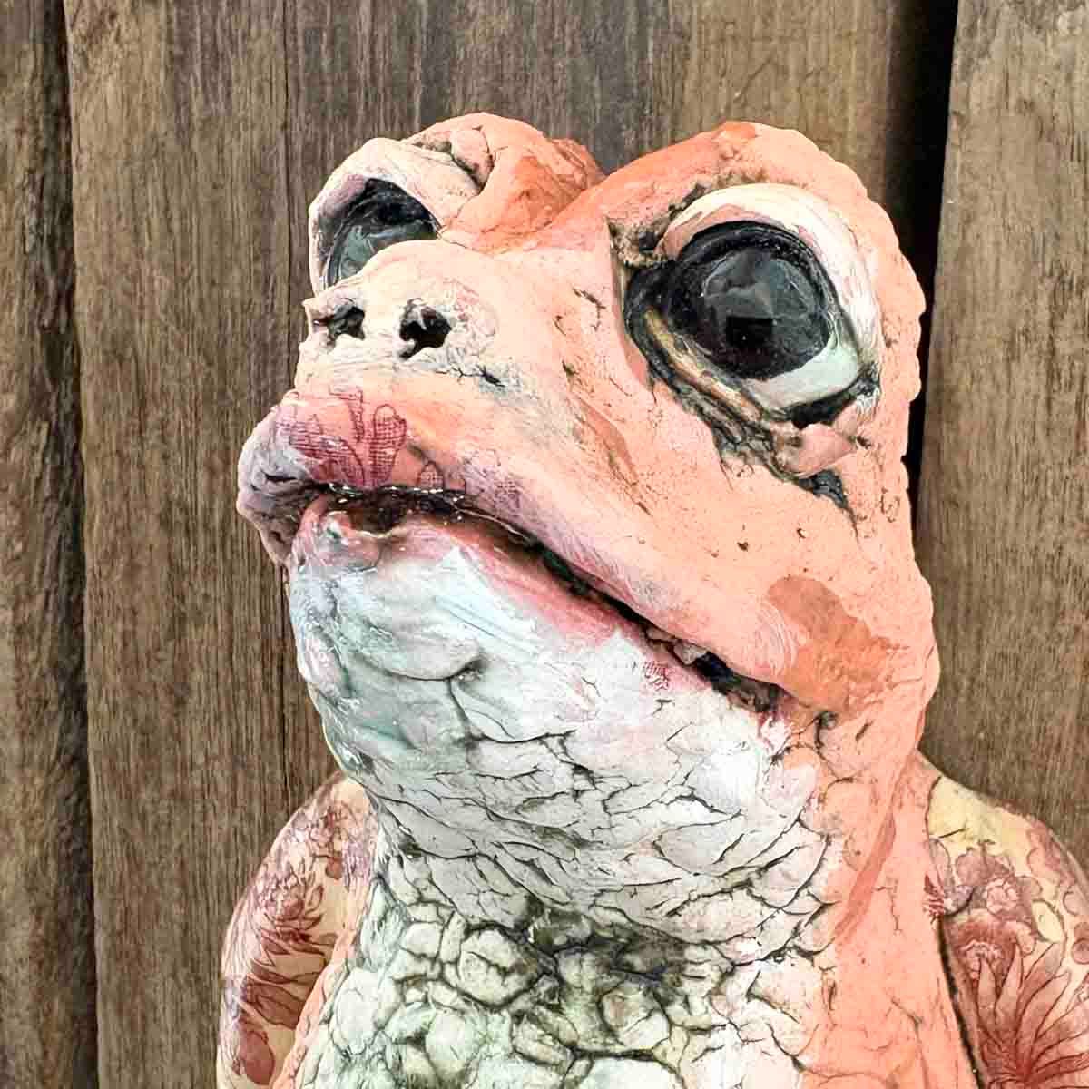 Bird frog, skulptur vegg 27 cm