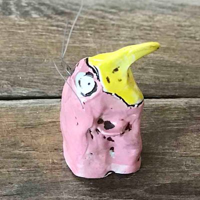 Rosa pipp, 8 cm skulptur