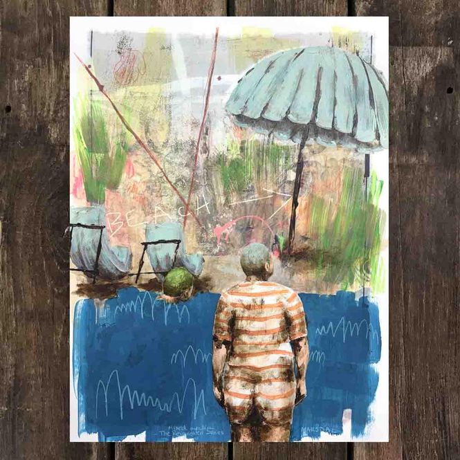 Hovedbilde Charterferie, mixed media 30x40 cm