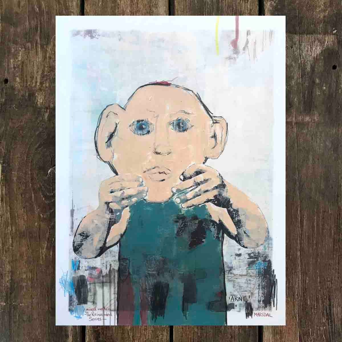 Arne, mixed media 30x40 cm