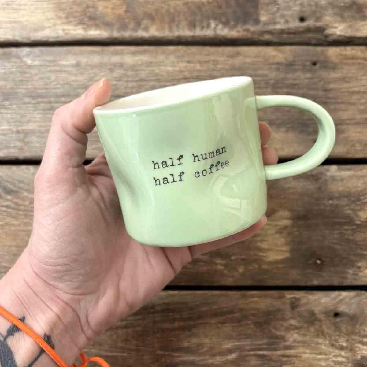 Half human, kopp porselen 7 cm (mint)